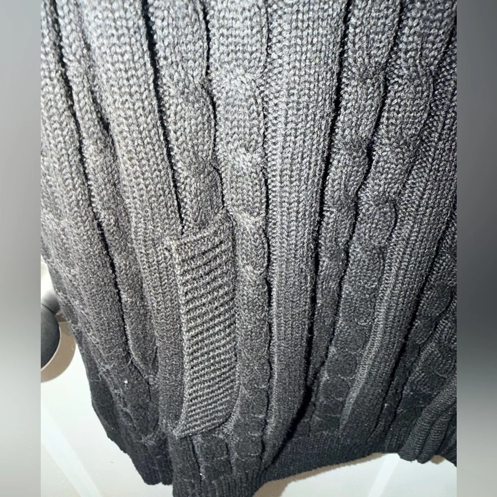 COOFANDY Men’s Black Cable Knit Zip Sweater Jacket Size Large